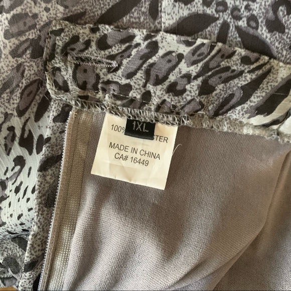 Unbranded grey animal print flown midi skirt - Picture 5 of 7